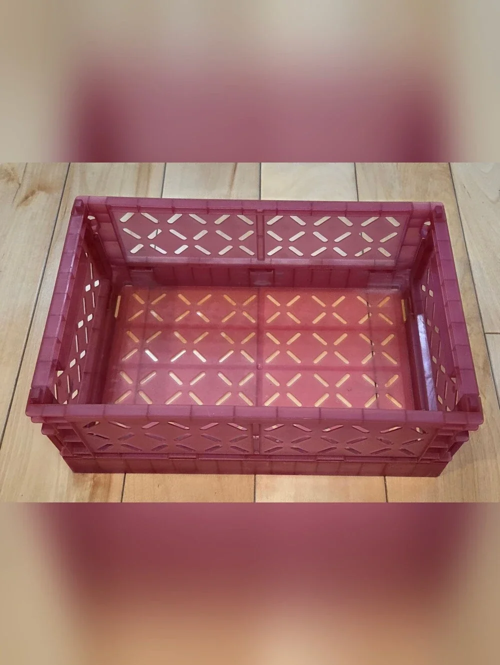 Pink Plastic Organization Bin